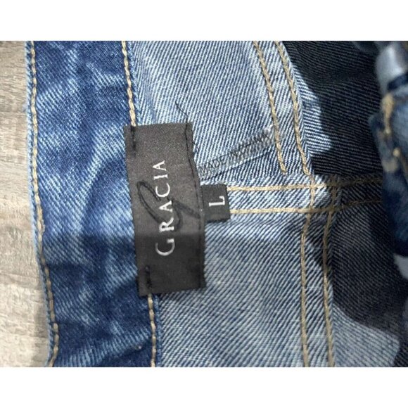 Gracia Women Distressed Denim Shorts Blue Size Large - Picture 6 of 12